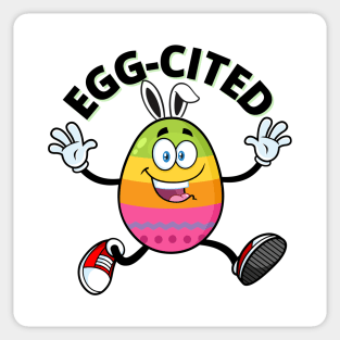 Egg-cited Funny Easter Egg Sticker